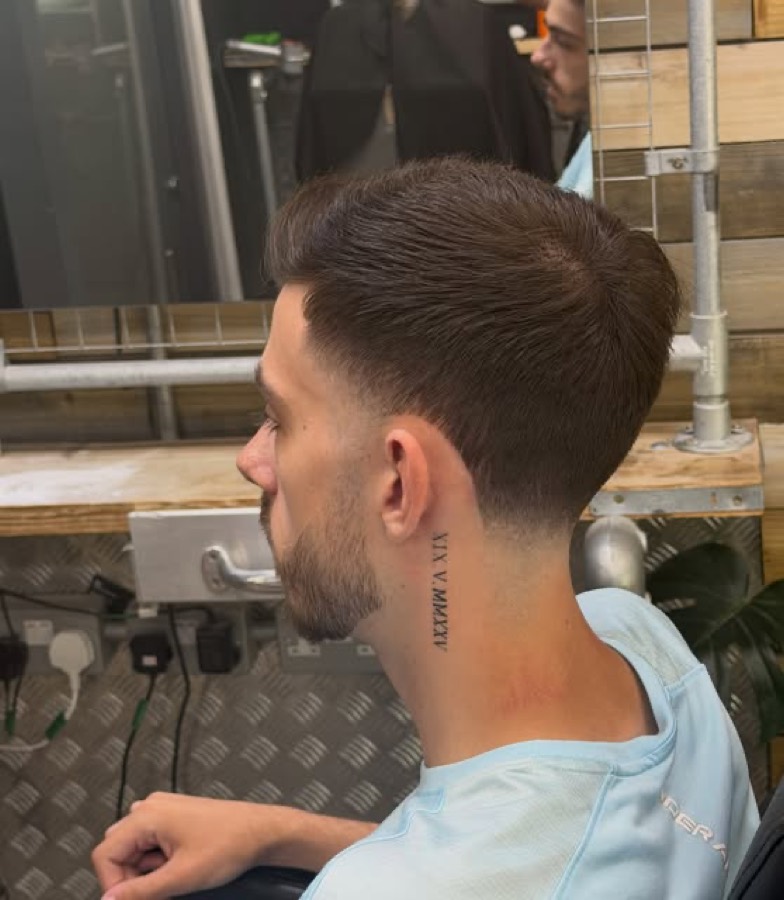 A clean taper, side profile.